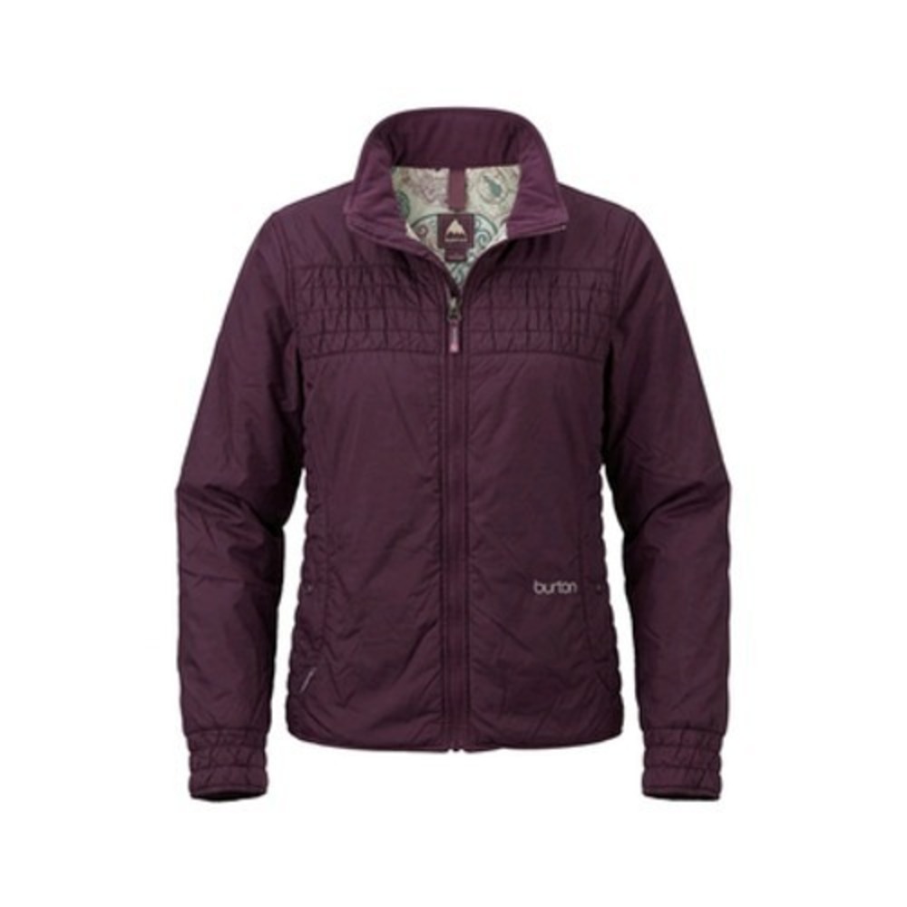 Burton Jacket Womens M Purple Quilted Nylon Travel Print Lined Ski Outdoor